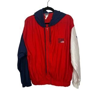 Vintage Next Exit Mens'Womens Red White and Blue Wind Breaker Size Large